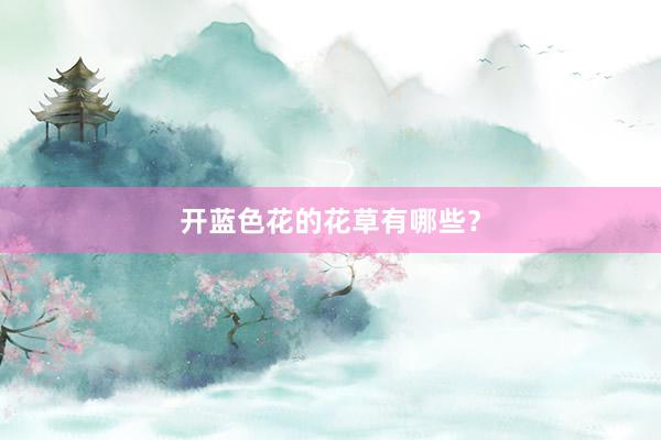 开蓝色花的花草有哪些？